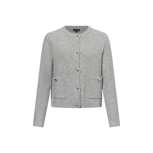 Franco Callegari Kardigan damski z zawartością wełny Kobiety Wełna jasny szary jednolity ze sklepu vangraaf w kategorii Swetry damskie - zdjęcie 176039535