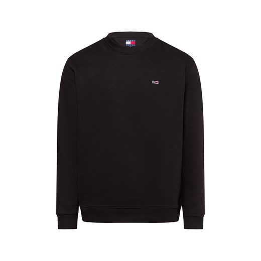 Tommy Jeans Bluza męska Mężczyźni Bawełna czarny jednolity ze sklepu vangraaf w kategorii Bluzy męskie - zdjęcie 176039559