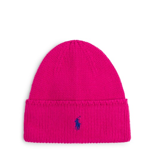 Polo Ralph Lauren Czapka damska - Pony Beanie Kobiety Wełna brudny róż jednolity ze sklepu vangraaf w kategorii Czapki zimowe damskie - zdjęcie 176039716