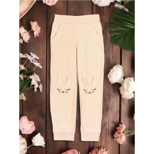 Sinsay - Spodnie z aplikacją - beżowy Sinsay 140 Sinsay