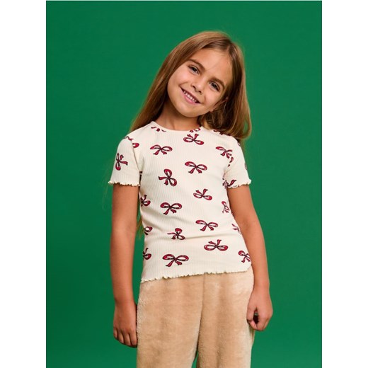 Sinsay - Koszulka - kremowy ze sklepu Sinsay w kategorii Bluzki dziewczęce - zdjęcie 176048285