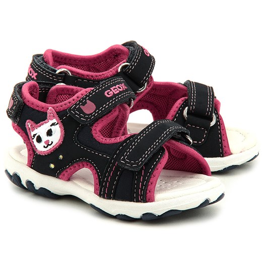 GEOX Baby Coore - Granatowe Ekoskórzane Sandały Dziecięce - B5290A 05015 C4268 mivo czerwony sandały