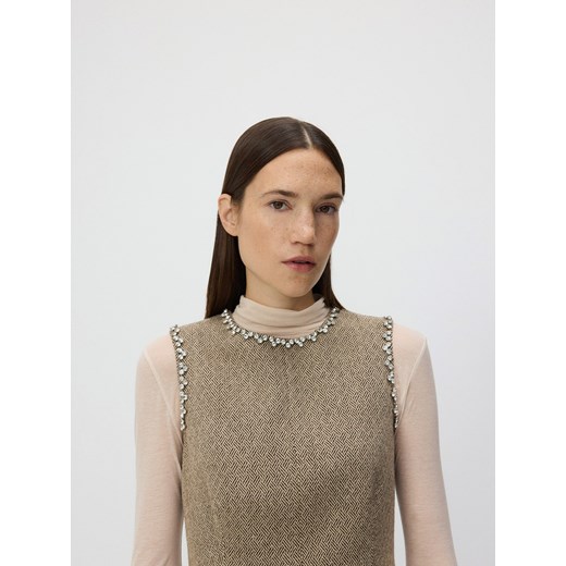 Reserved - Sukienka mini z domieszką wełny - wielobarwny Reserved XS Reserved