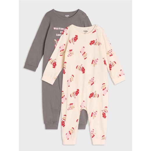 Sinsay - Pajacyki 2 pack - kremowy ze sklepu Sinsay w kategorii Pajacyki - zdjęcie 176060685