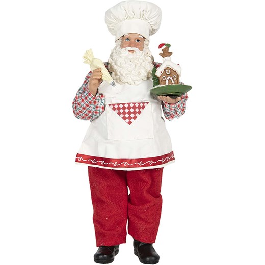 Clayre &amp; Eef Figurka dekoracyjna w kolorze biało-czerwonym - 13 x 28 x 10 cm ze sklepu Limango Polska w kategorii Dekoracje bożonarodzeniowe - zdjęcie 176060847