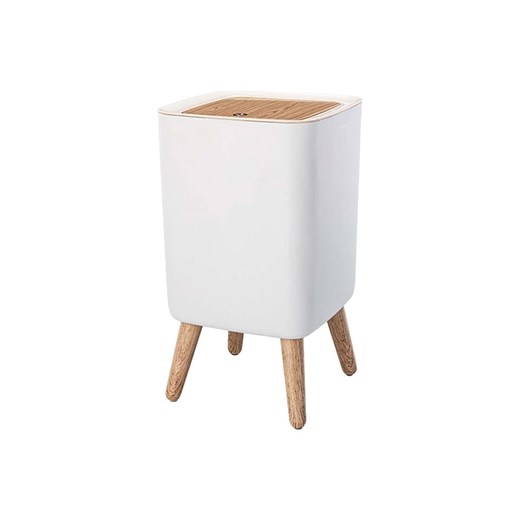 Kitchen Move Dotykowy kosz &quot;Malmo&quot; w kolorze biało-jasnobrązowym na śmieci - 10 l ze sklepu Limango Polska w kategorii Kosze na śmieci - zdjęcie 176061016