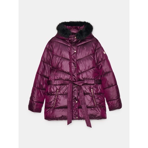 Mohito - Pikowana bordowa kurtka z kapturem - mahoń Mohito 34 Mohito