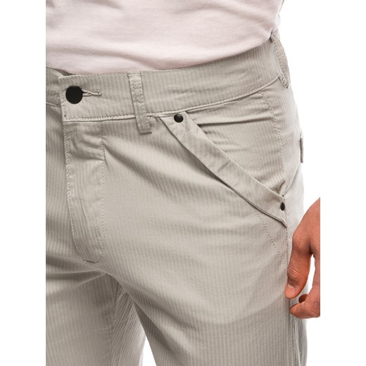 Krótkie spodenki męskie chino 504W - beżowe Other 33 Edoti