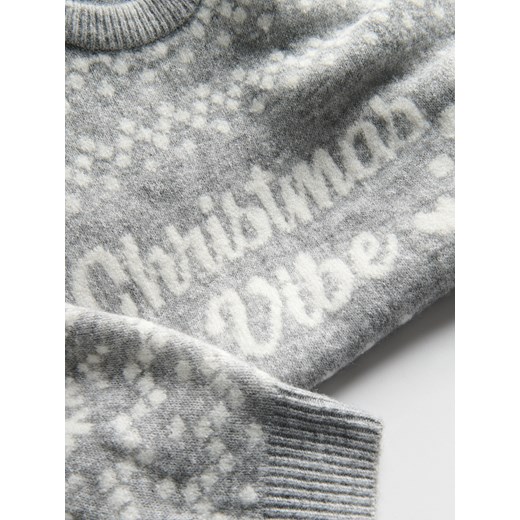 Reserved - Sweter ze świątecznym motywem - ciemnoszary Reserved S Reserved