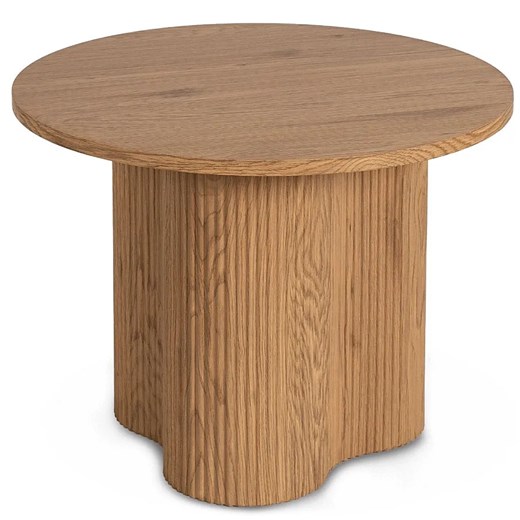 Designerski okrągły kawowy stolik dąb naturalny B4-M34 ze sklepu Edinos.pl w kategorii Stoliki kawowe - zdjęcie 176065726