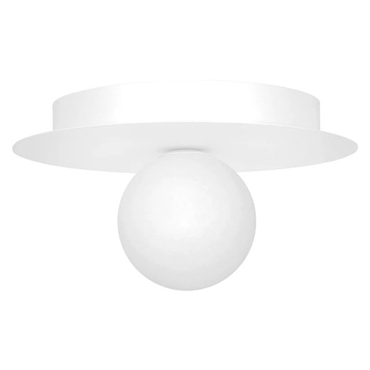 Biała nowoczesna lampa sufitowa ze szklanym kloszem - A678 T5-M40 ze sklepu Edinos.pl w kategorii Lampy sufitowe - zdjęcie 176065836