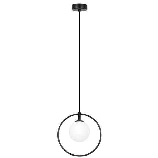 Czarno-biała lampa wisząca ze szklanym kloszem w okręgu - A691 Z8-F62 ze sklepu Edinos.pl w kategorii Lampy wiszące - zdjęcie 176066119