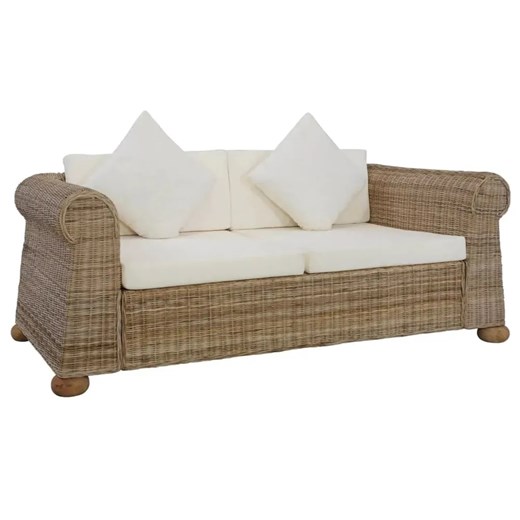 Brązowa 2-osobowa sofa z rattanu - Asha ze sklepu Edinos.pl w kategorii Sofy i kanapy - zdjęcie 176066369