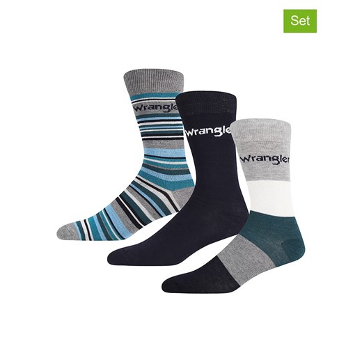 Wrangler Skarpety (3 pary) &quot;Denholm&quot; w kolorze czarno-szarym ze sklepu Limango Polska w kategorii Skarpetki męskie - zdjęcie 176067266