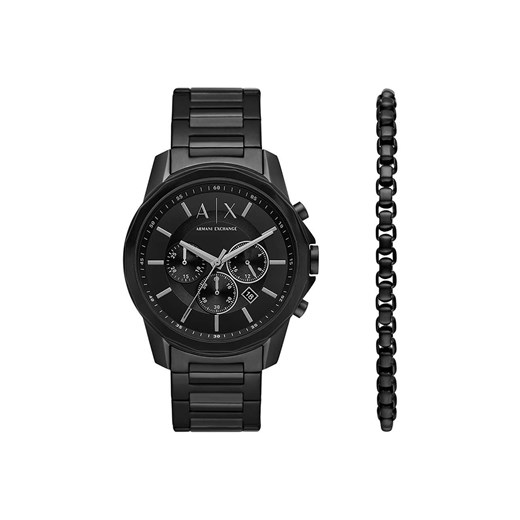 Armani Exchange zegarek męski kolor czarny AX7153SET ze sklepu ANSWEAR.com w kategorii Zegarki - zdjęcie 176070126