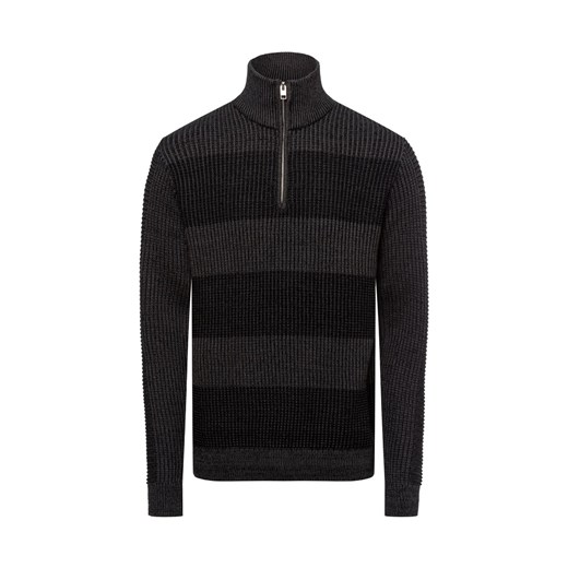 Jack & Jones Sweter - JJHugo Mężczyźni Sztuczne włókno czarny wypukły wzór tkaniny ze sklepu vangraaf w kategorii Swetry męskie - zdjęcie 176073907