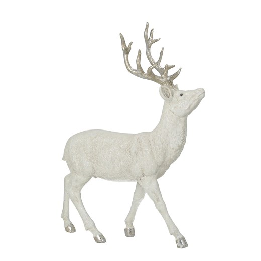 Figurka Deer White 32x12x39 cm silver ze sklepu dekoria.pl w kategorii Dekoracje bożonarodzeniowe - zdjęcie 176080785