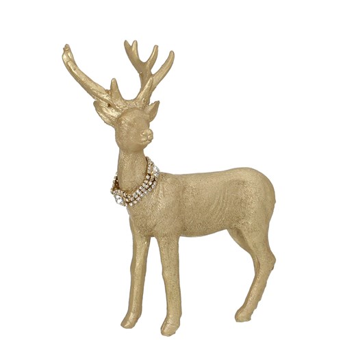 Figurka Deer Gold 18x8x23 cm ze sklepu dekoria.pl w kategorii Dekoracje bożonarodzeniowe - zdjęcie 176080787