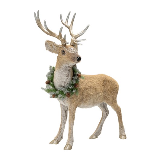 Figurka Winter Deer 60x35x77 cm ze sklepu dekoria.pl w kategorii Dekoracje bożonarodzeniowe - zdjęcie 176080789