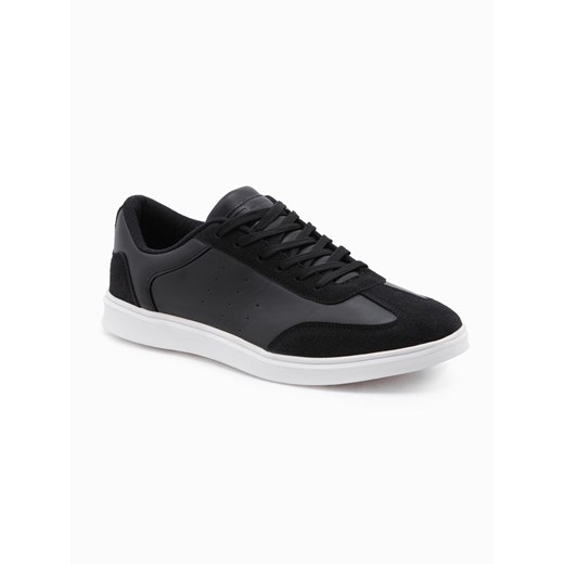 Casualowe buty męskie sneakersy OLDSCHOOL – czarne V2 OM-FOCS-0104 ze sklepu ombre w kategorii Trampki męskie - zdjęcie 176080925