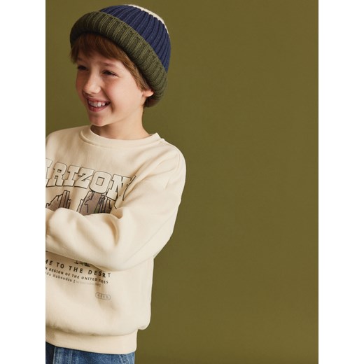 Reserved - Czapka beanie w paski - zielony Reserved 9-13 lat Reserved