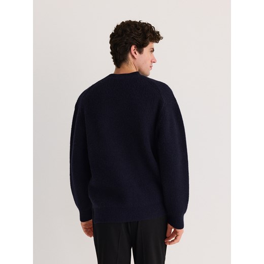 Reserved - Strukturalny sweter - granatowy Reserved M Reserved