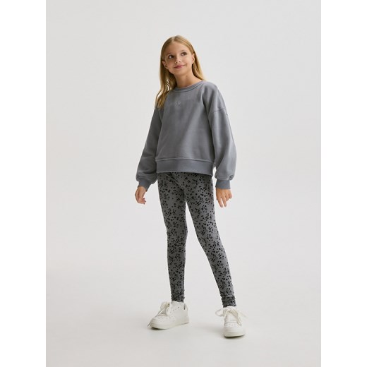 Reserved - Wzorzyste legginsy - ciemnoszary Reserved 146 (10 lat) Reserved