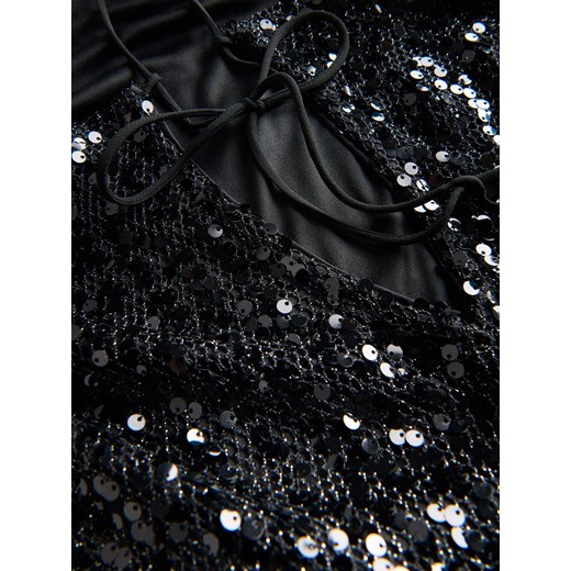 Reserved - Cekinowa sukienka maxi - czarny Reserved XS Reserved