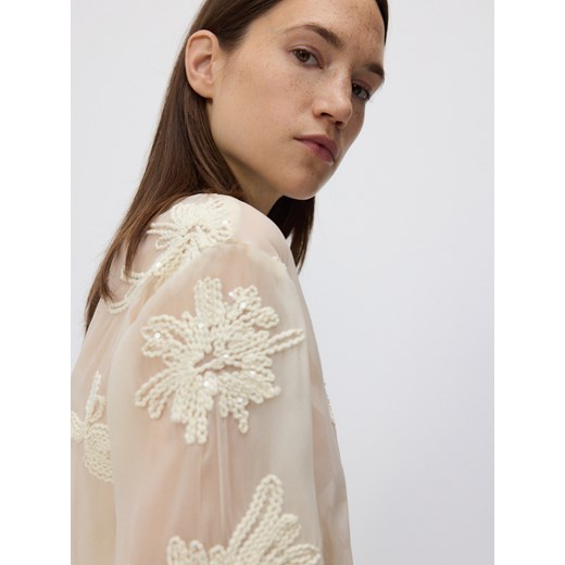 Reserved - Koszula z haftem - złamana biel Reserved L Reserved