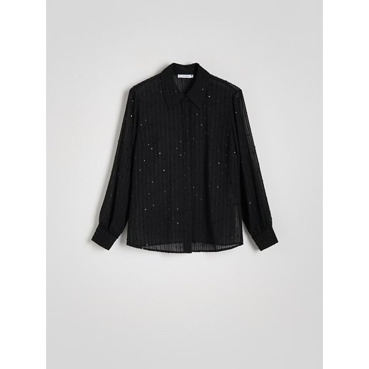 Reserved - Koszula z cekinami - czarny Reserved XXL Reserved