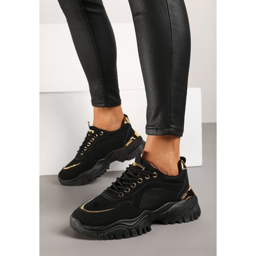 Czarne Sneakersy Achonia ze sklepu born2be.pl w kategorii Buty sportowe damskie - zdjęcie 176085416