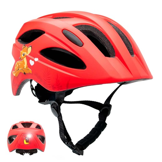 Kask rowerowy dla dzieci w wieku 6 -12 lat | Czerwony | Certyfikowany Crazy Safety 40 M okazja Decathlon