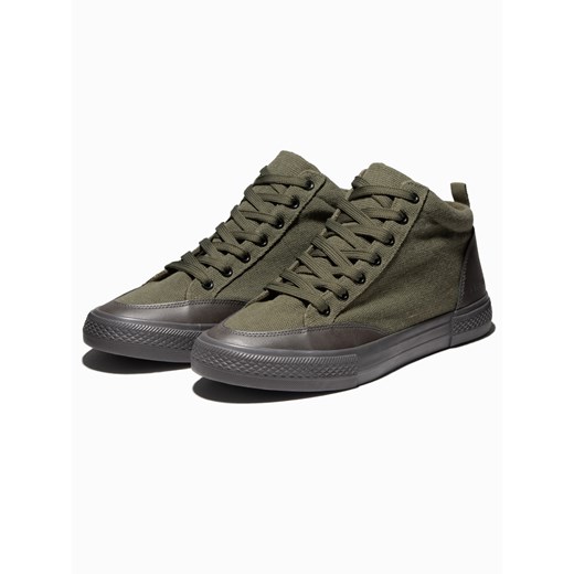 Buty męskie sneakersy - oliwkowe V5 T377 ze sklepu ombre w kategorii Trampki męskie - zdjęcie 176228486
