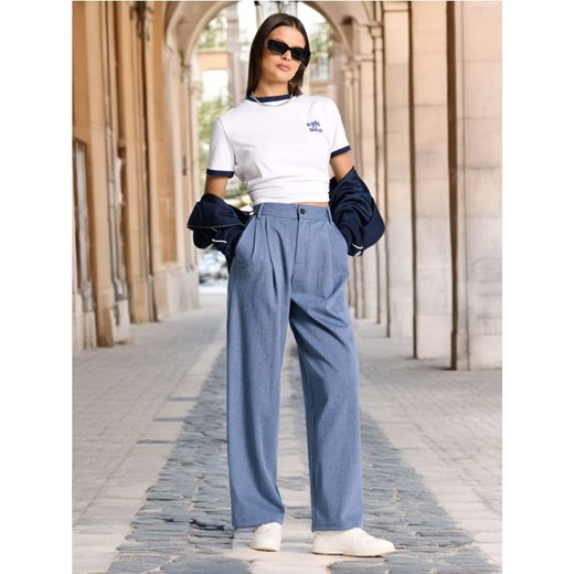 Sinsay - Spodnie - niebieski ze sklepu Sinsay w kategorii Spodnie damskie - zdjęcie 176232548