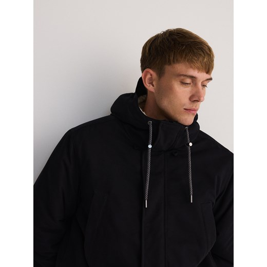 Reserved - Ocieplana parka z kapturem - czarny Reserved XL Reserved