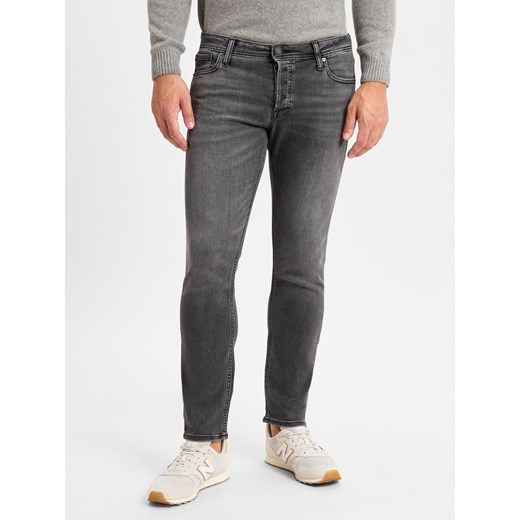 Jack & Jones Jeansy Mężczyźni Bawełna antracytowy jednolity ze sklepu vangraaf w kategorii Jeansy męskie - zdjęcie 176237405