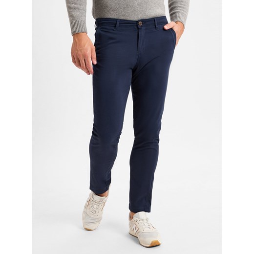 Jack & Jones Chinosy Mężczyźni Bawełna granatowy jednolity ze sklepu vangraaf w kategorii Spodnie męskie - zdjęcie 176237406