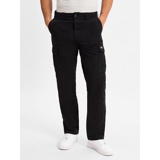 Dickies Męskie spodnie cargo - Johnson Mężczyźni Bawełna czarny jednolity ze sklepu vangraaf w kategorii Spodnie męskie - zdjęcie 176237447