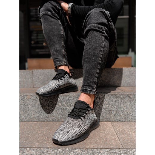 Buty męskie sneakersy - szare V5 T388 ze sklepu ombre w kategorii Buty sportowe męskie - zdjęcie 176237868
