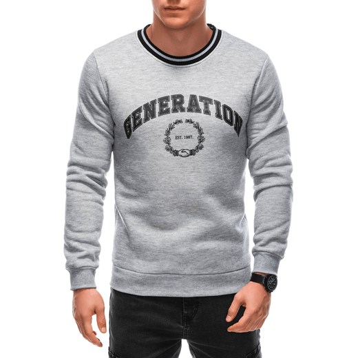 Bluza męska bez kaptura 1622B - szara ze sklepu Edoti w kategorii Bluzy męskie - zdjęcie 176238177