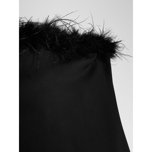 Sukienka czarna Reserved z okrągłym dekoltem bez rękawów mini z elastanu 