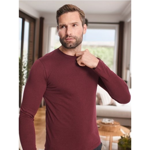 Sinsay - Koszulka z długimi rękawami - czerwony ze sklepu Sinsay w kategorii T-shirty męskie - zdjęcie 176238869