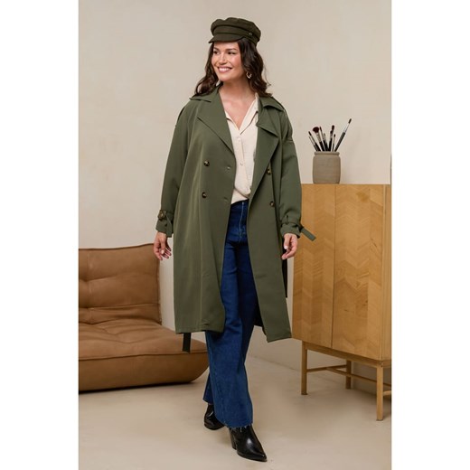 Curvy Lady Trencz w kolorze khaki ze sklepu Limango Polska w kategorii Płaszcze damskie - zdjęcie 176244596