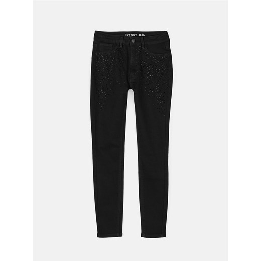 GATE Jeansy skinny z kamieniami 34 ze sklepu gateshop w kategorii Jeansy damskie - zdjęcie 176247058