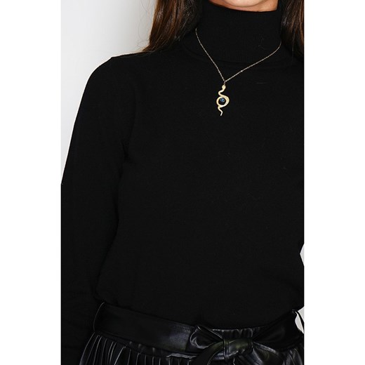 Sweter damski czarny William De Faye casual z golfem