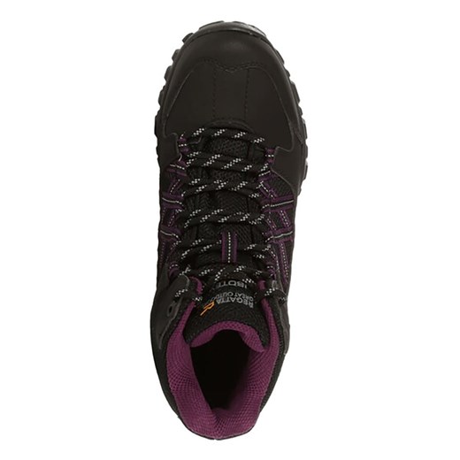 Buty trekkingowe damskie Regatta czarne sportowe sznurowane na płaskiej podeszwie jesienne z tkaniny 
