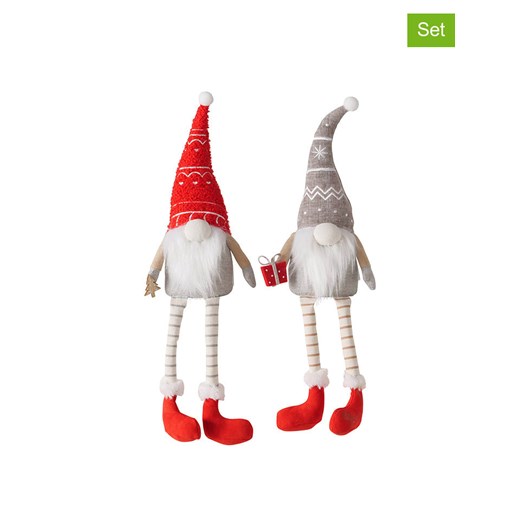 Boltze Figurki dekoracyjne (2 szt.) w kolorze szaro-czerwonym - wys. 27,5 cm ze sklepu Limango Polska w kategorii Dekoracje - zdjęcie 176250918