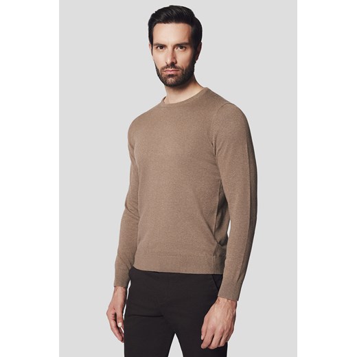 Sweter Beżowy Bawełniany Joakim ze sklepu Lancerto S.A. w kategorii Swetry męskie - zdjęcie 176251769