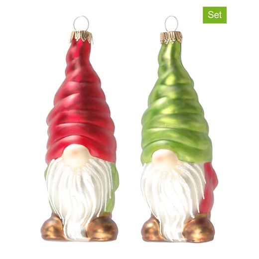 Krebs Glas Lauscha Ozdoby choinkowe (2 szt.) w kolorze zielono-czerwonym ze sklepu Limango Polska w kategorii Dekoracje bożonarodzeniowe - zdjęcie 176256518