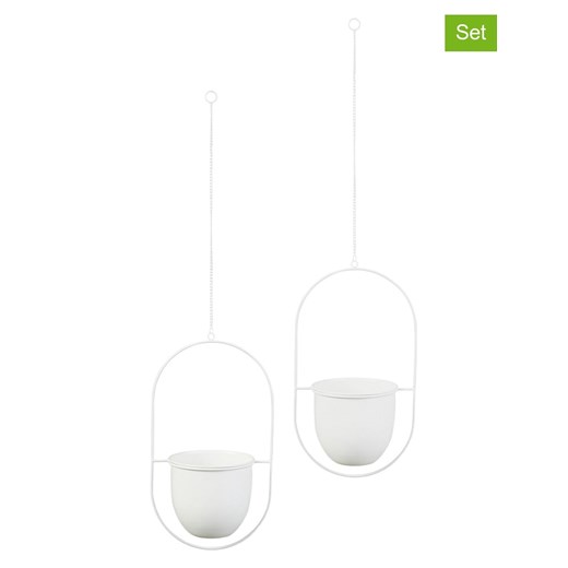Lifa Living Doniczki wiszące (2 szt.) &quot;Liv&quot; w kolorze białym - 21 x 38 x 15 cm ze sklepu Limango Polska w kategorii Doniczki i osłonki - zdjęcie 176256628